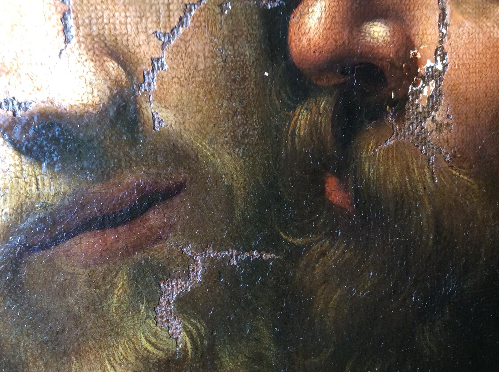 Da Caravaggio, Cattura di Cristo, dettaglio del dipinto durante il restauro (luglio 2019)
 Da Caravaggio, Cattura di Cristo, dettaglio del dipinto durante il restauro (luglio 2019)