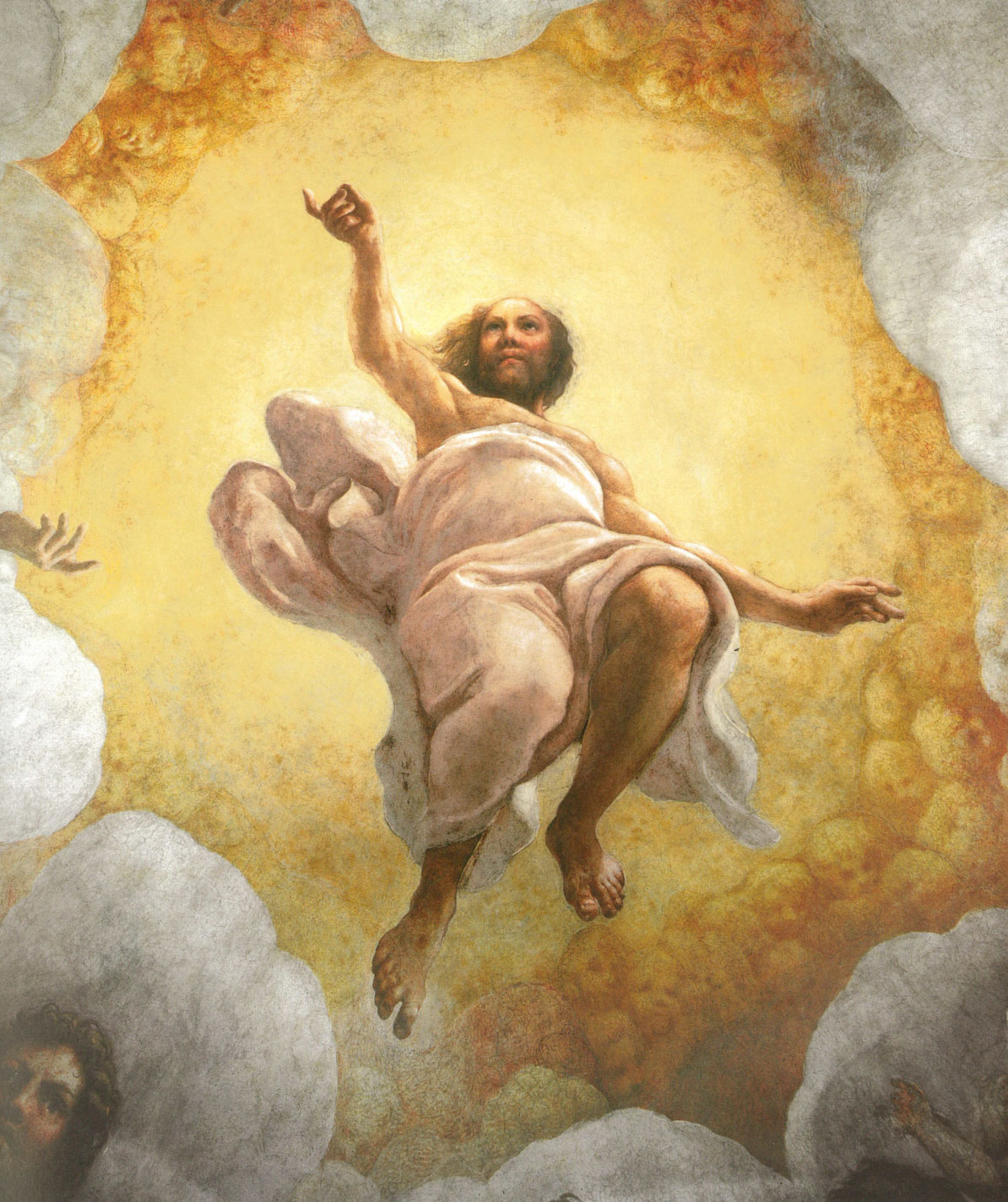 Il Cristo che scende tra lo spessore angelico, cupola di San Giovanni in Parma
