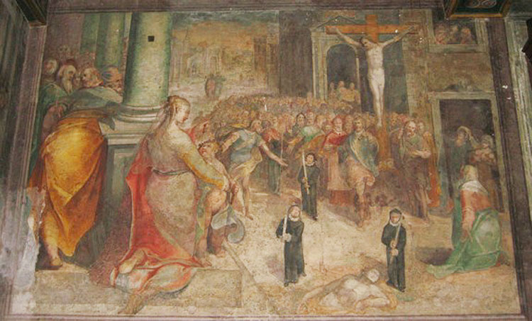 Paris Nogari, La processione del 1522 (1583-1584; affresco; Roma, Oratorio del Crocifisso)