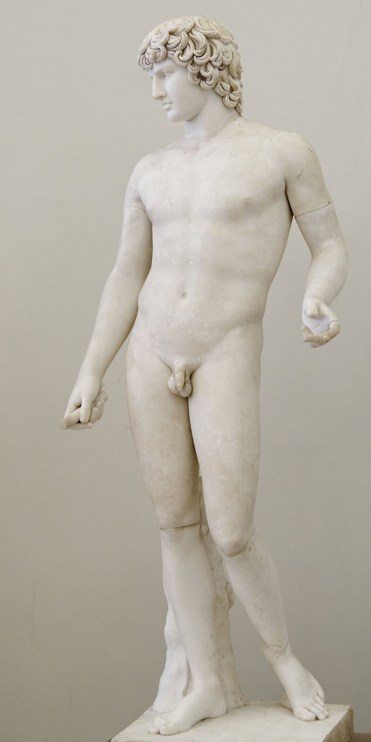 Arte romana, Antinoo (II secolo d.C.; marmo, altezza 200 cm; Napoli, Museo Archeologico Nazionale)
