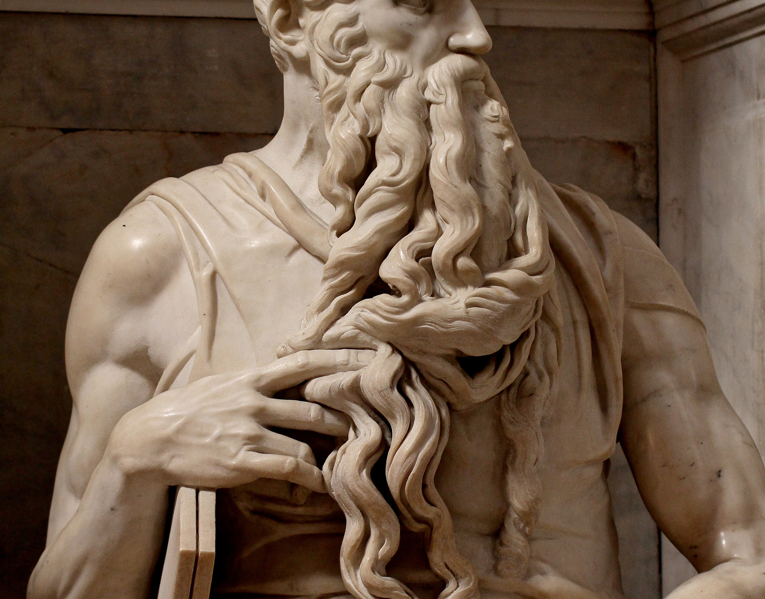 Michelangelo Buonarroti, MosÃ¨, dettaglio della barba. Ph. Credit JÃ¶rg Bittner Unna