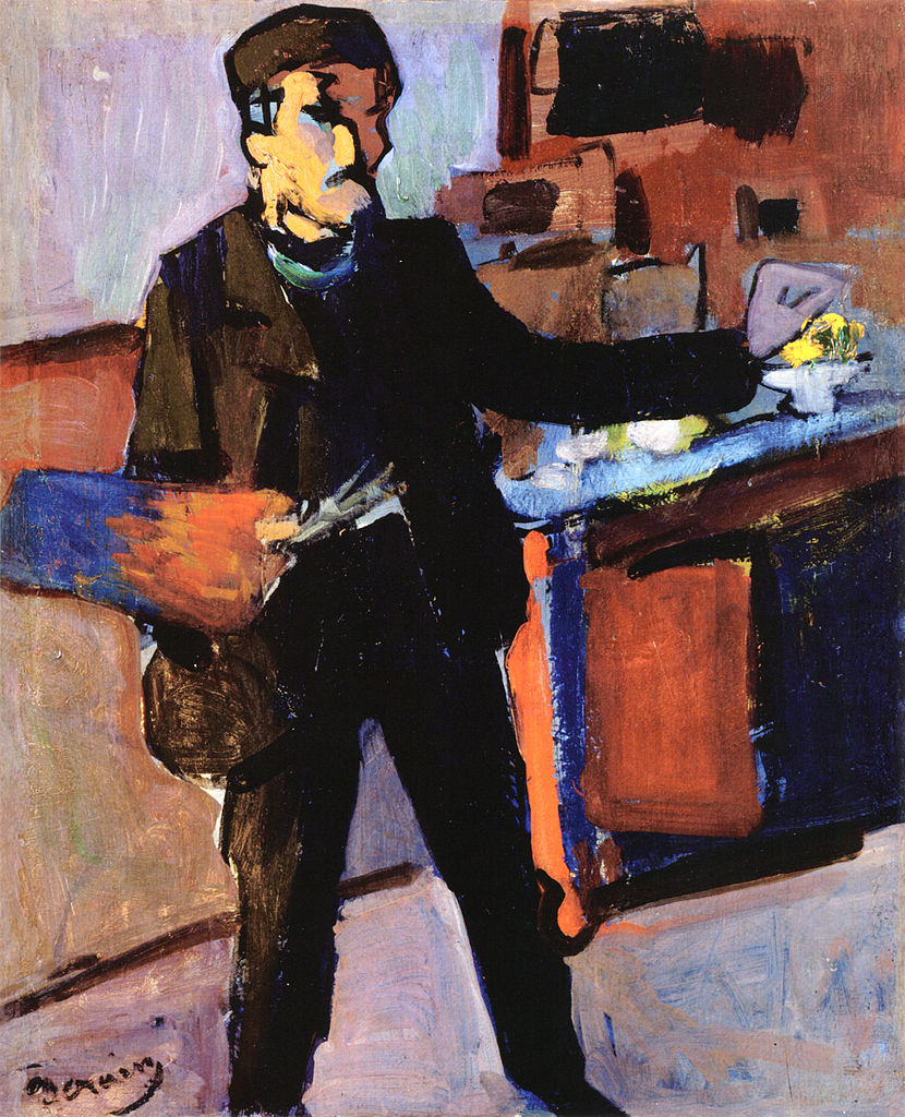 André Derain, Autoritratto nello studio (1903 circa; olio su tela; 42,2 x 34,6 cm; Canberra, National Gallery of Australia)
