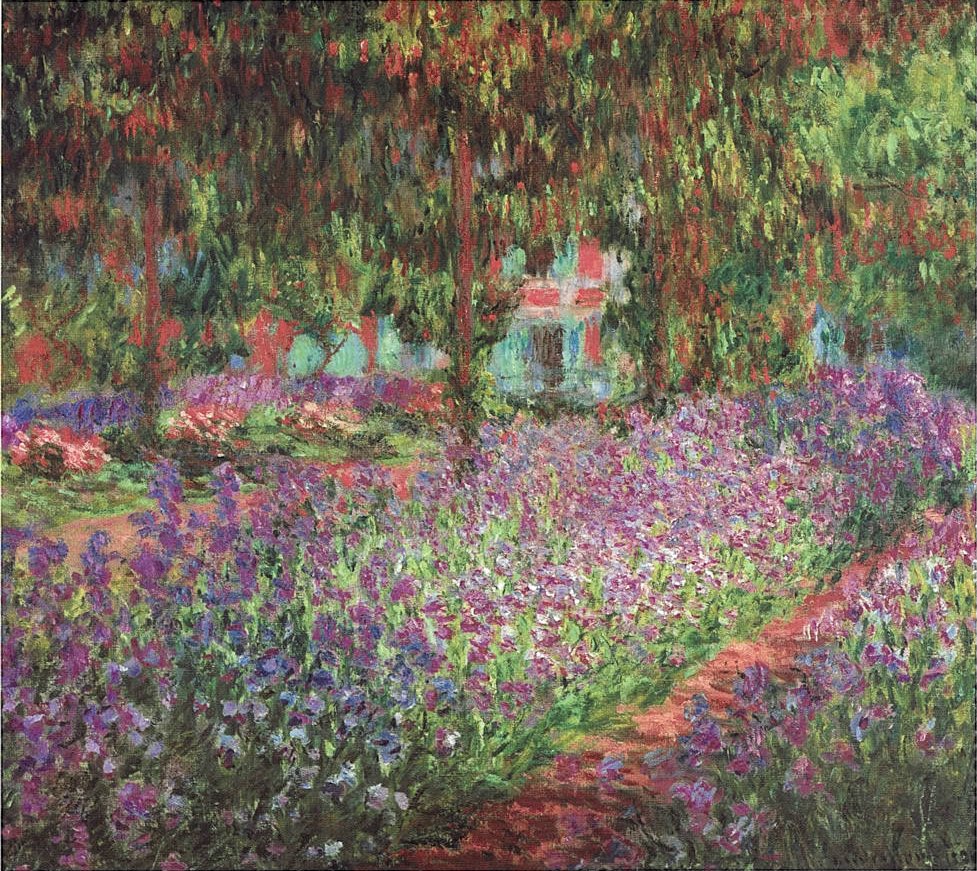 Claude Monet, Il giardino dell'artista a Giverny (1900 olio su tela; 81,6 x 92,6 cm; Parigi, Musée d'Orsay)
