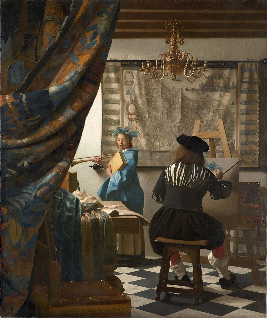 Jan Vermeer, Allegoria della pittura (1666 circa; olio su tela, 120 x 100 cm; Vienna, Kunsthistorisches Museum)
