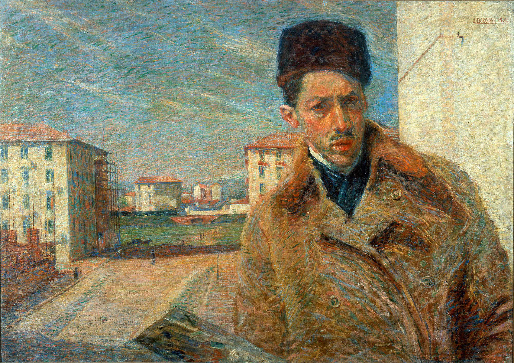 Umberto Boccioni, Autoritratto (1908; olio su tela, 70 x 100 cm; Milano, Pinacoteca di Brera)
