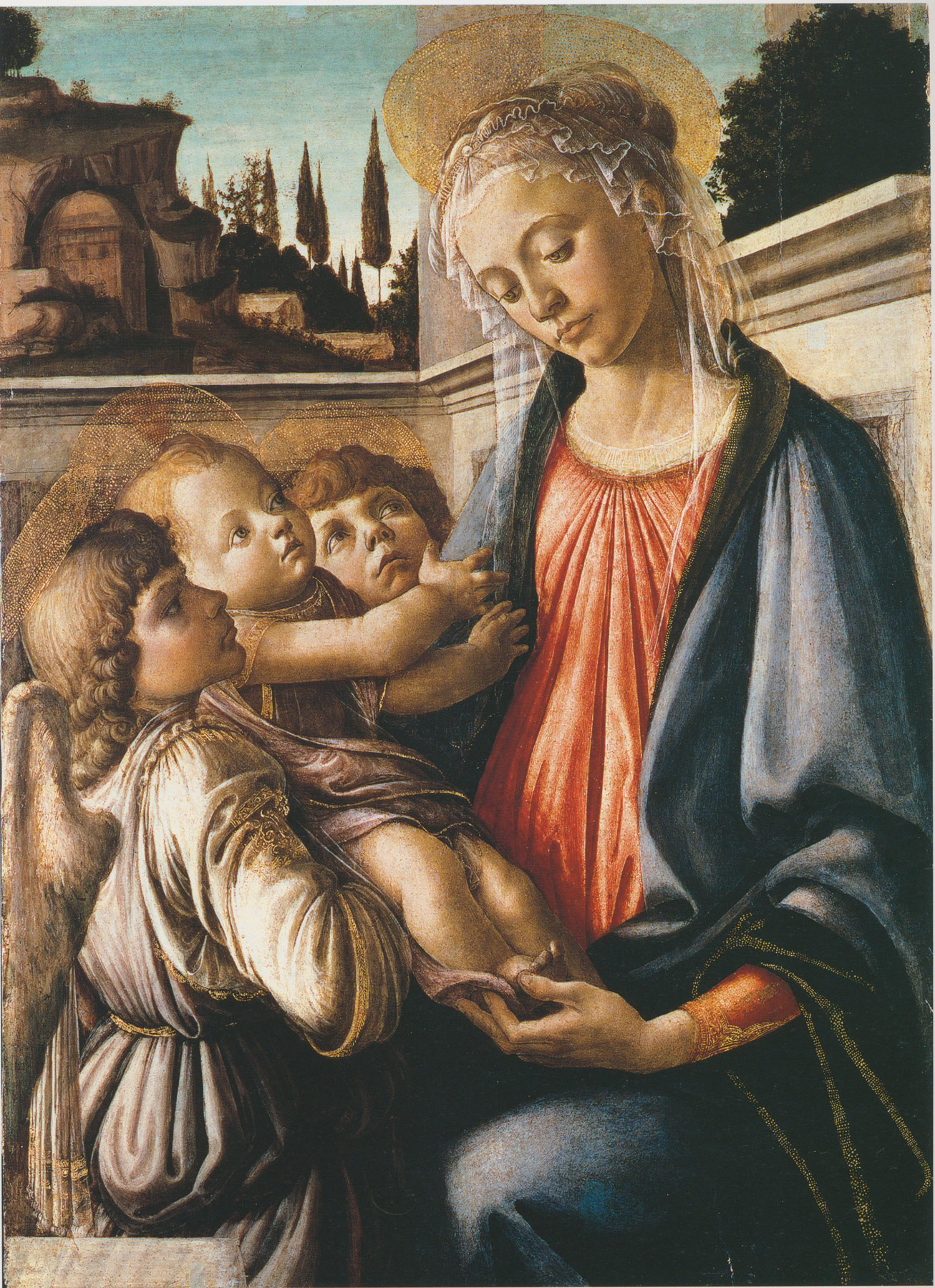 Sandro Botticelli, Madonna col Bambino e angeli (1468 circa; tempera su tavola, 100 x 71 cm; Napoli, Museo Nazionale di Capodimonte)
