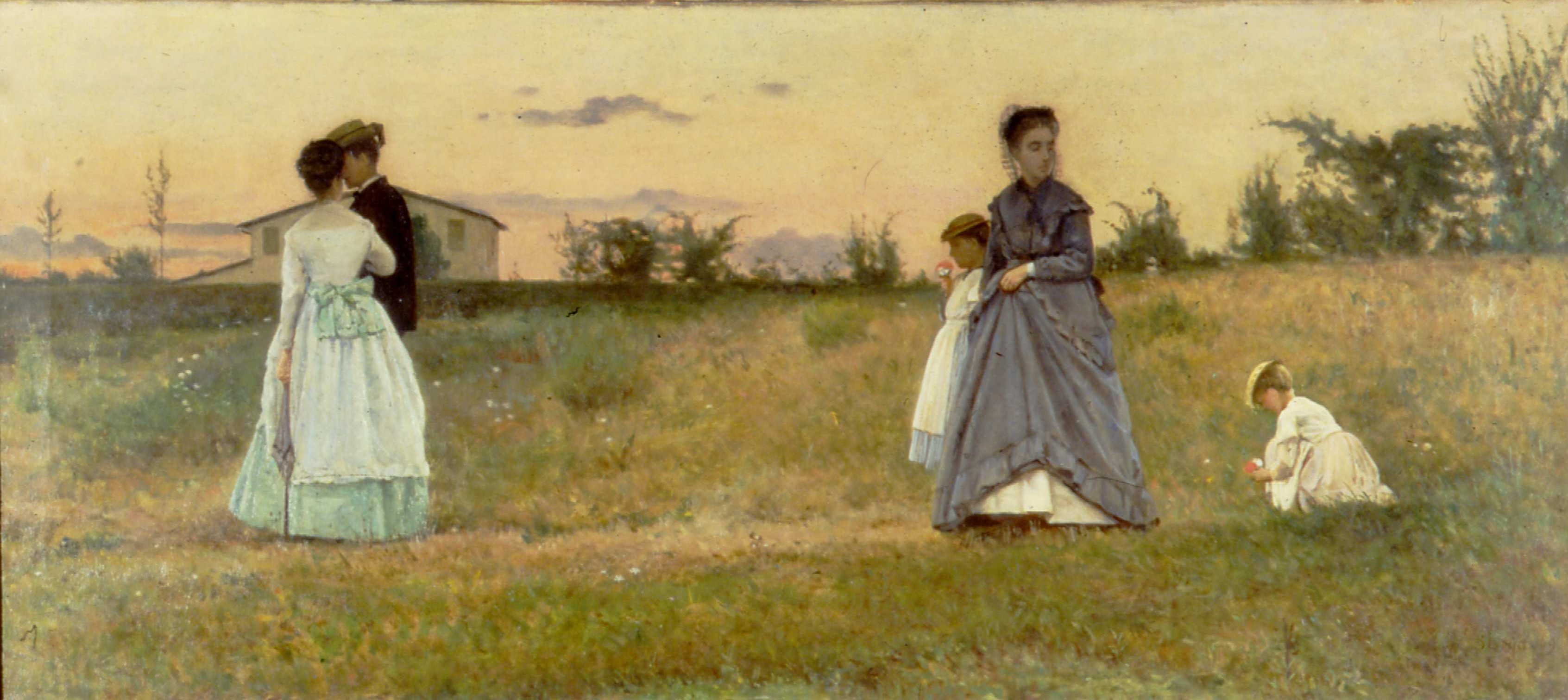 Silvestro Lega, I Fidanzati (1869; Milano, Museo Nazionale Scienza e Tecnologia Leonardo da Vinci, donazione Rossi)