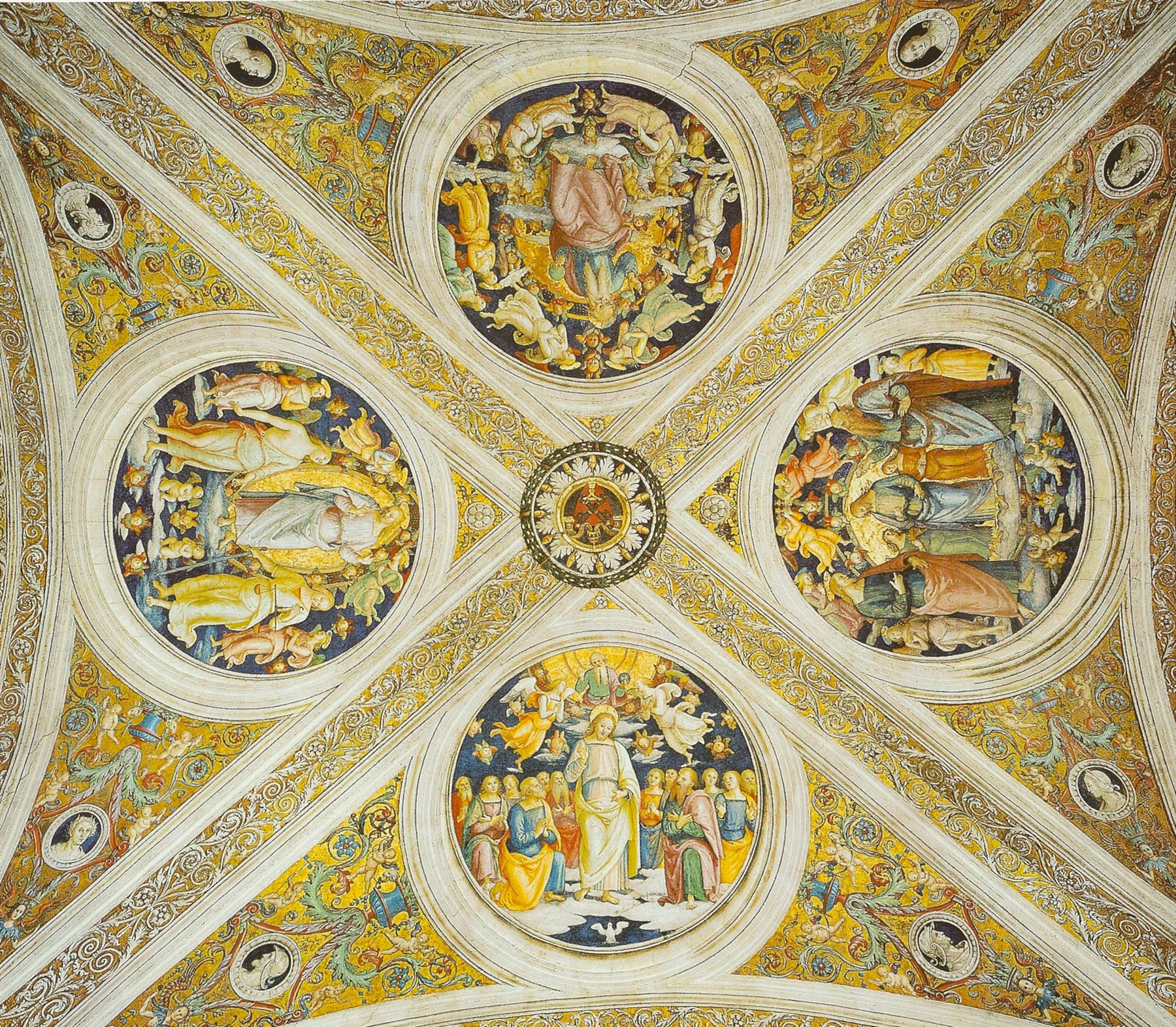La stessa volta. In basso la raffigurazione della Trinità. Qui ha rilievo l'incarnazione del Verbo.
	 La stessa volta. In basso la raffigurazione della Trinità. Qui ha rilievo l'incarnazione del Verbo.