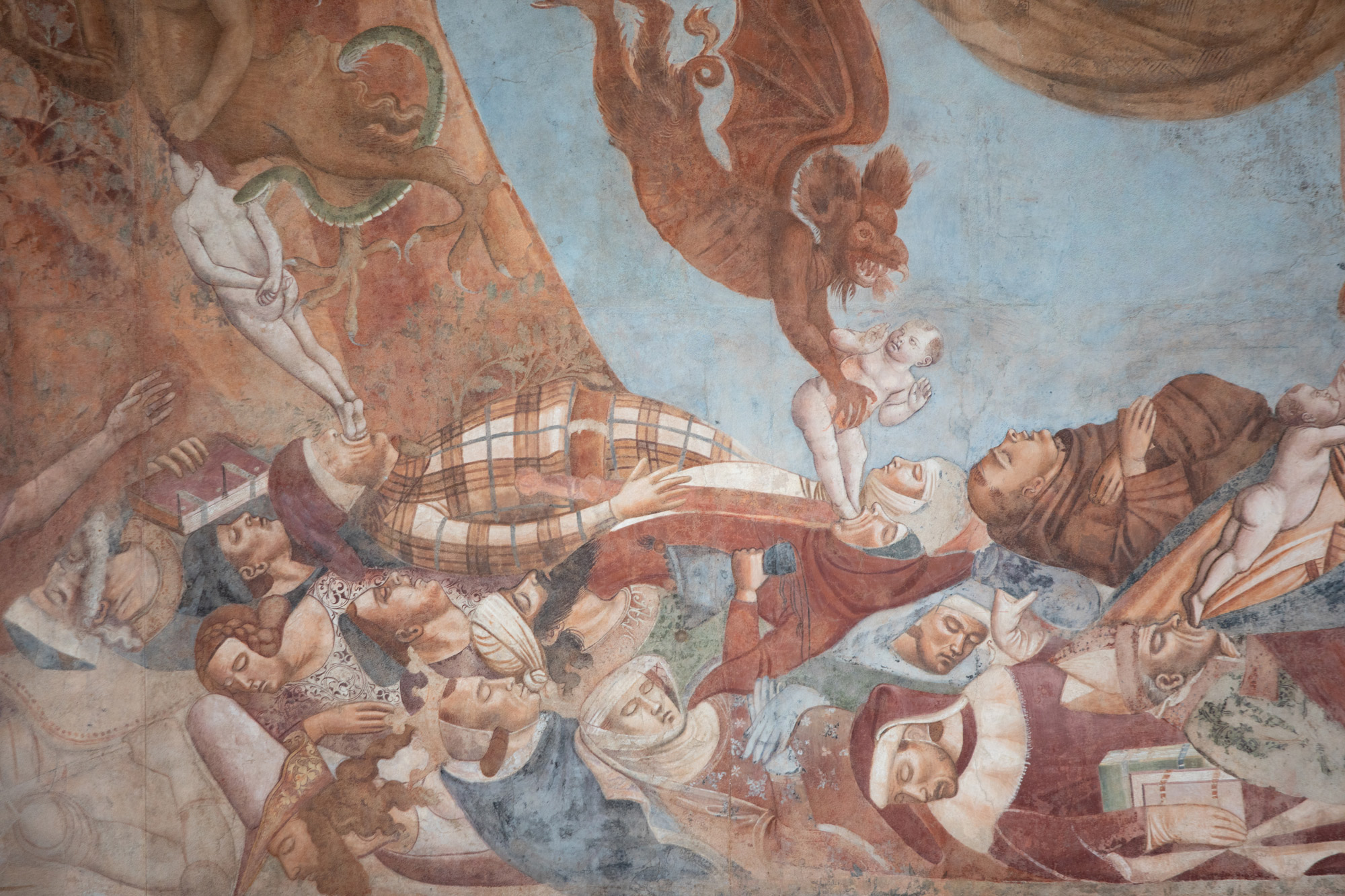 Bonamico Buffalmacco, Trionfo della Morte, dettaglio dei potenti vinti dalla morte
 Bonamico Buffalmacco, Trionfo della Morte, dettaglio dei potenti vinti dalla morte