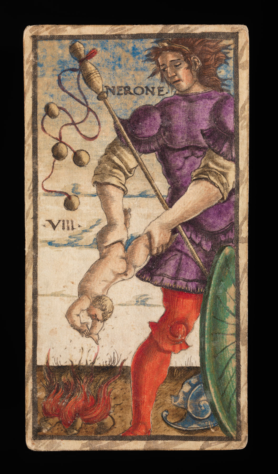 Nicola di mastro Antonio e anonimo miniatore, Trionfo VIII, dai Tarocchi Sola Busca
