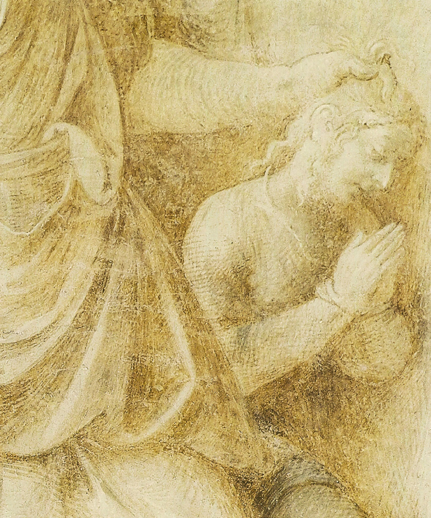 Particolare del sacrificio di Isacco. Qui l'inconfondibile mano del Correggio appare nell'inesausto tratteggio.
