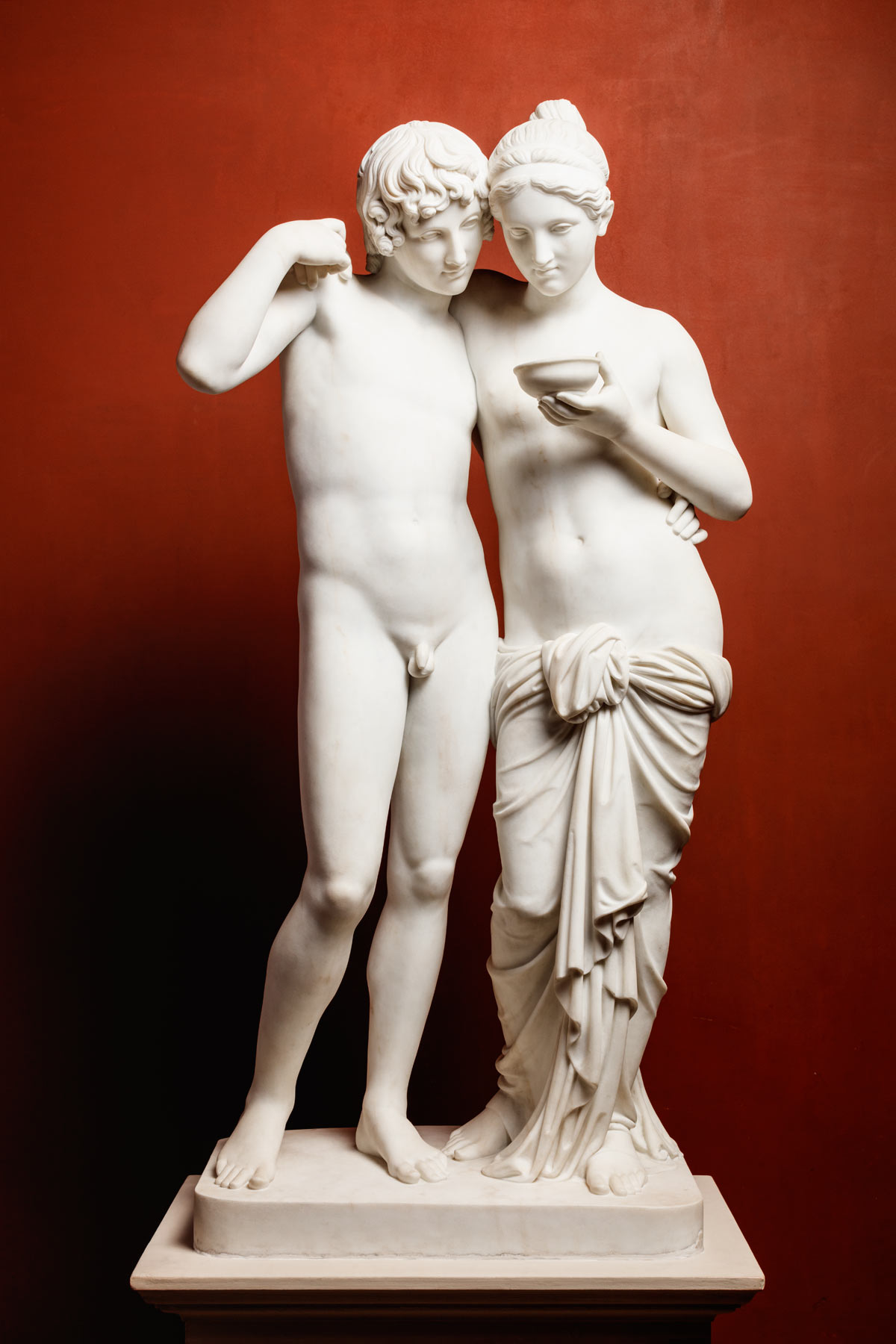 Bertel Thorvaldsen, Amore e Psiche (eseguito nel 1861 da Georg Christian Freund con la supervisione di Herman Wilhelm Bissen dal modello originale del 1807; marmo, 135 x 66,6 x 42,7 cm; Copenaghen, Thorvaldsens Museum, inv. A27)
