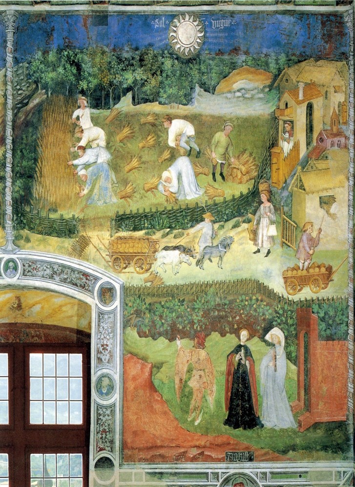 Magister Venceslao, Mese di agosto (1391-1407; affresco; Trento, Castello del Buonconsiglio, Torre Aquila)
