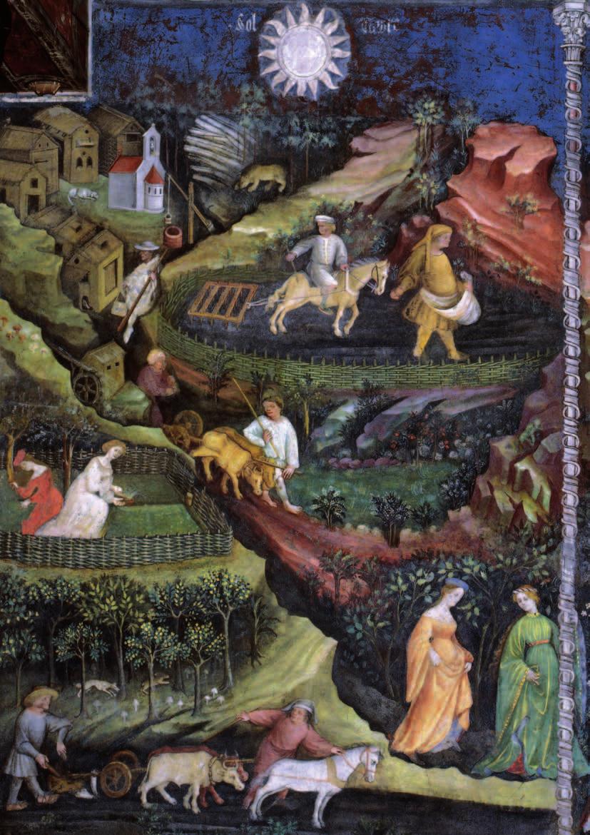 Magister Venceslao, Mese di aprile (1391-1407; affresco; Trento, Castello del Buonconsiglio, Torre Aquila)
