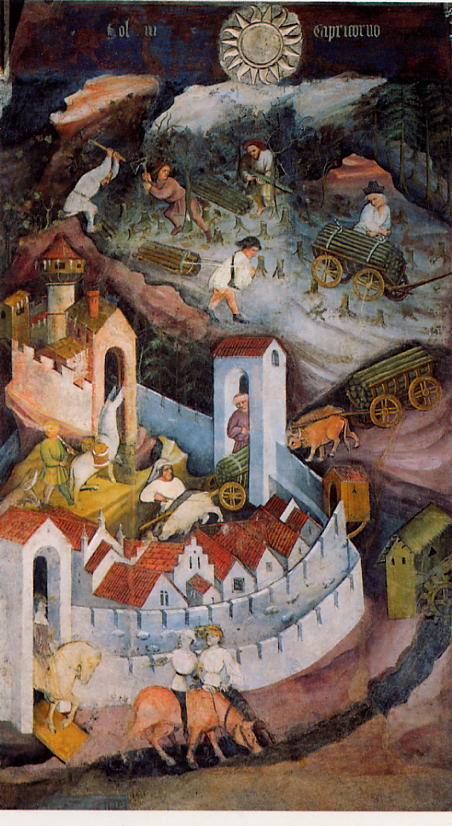 Magister Venceslao, Mese di dicembre (1391-1407; affresco; Trento, Castello del Buonconsiglio, Torre Aquila)
