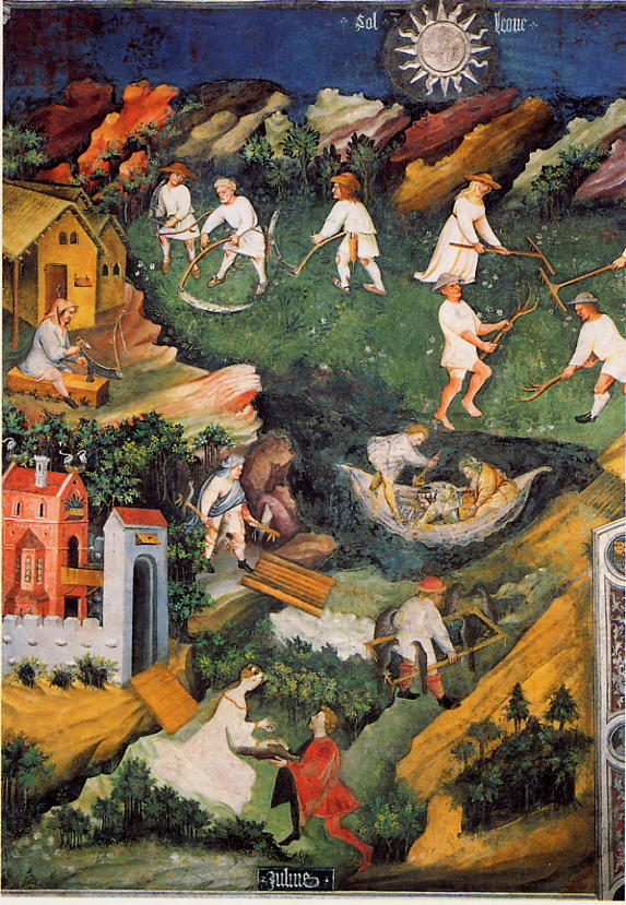 Magister Venceslao, Mese di luglio (1391-1407; affresco; Trento, Castello del Buonconsiglio, Torre Aquila)
