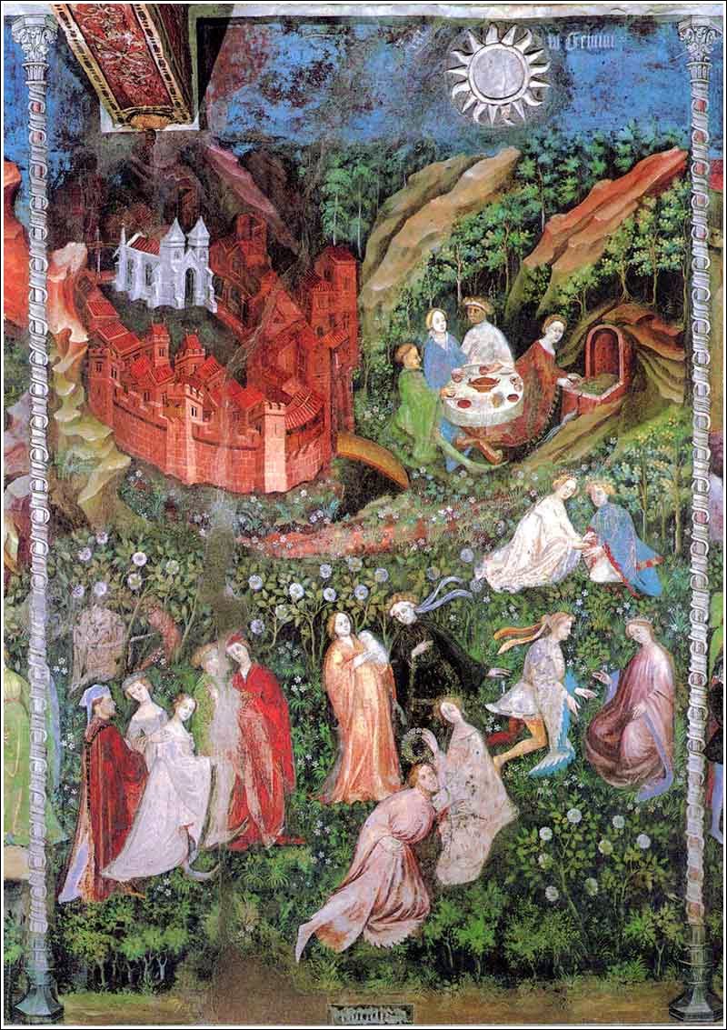Magister Venceslao, Mese di maggio (1391-1407; affresco; Trento, Castello del Buonconsiglio, Torre Aquila)

