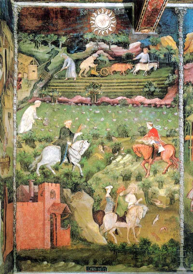 Magister Venceslao, Mese di settembre (1391-1407; affresco; Trento, Castello del Buonconsiglio, Torre Aquila)
