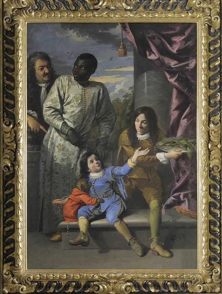Antonio Domenico Gabbiani, Ritratto di quattro servitori della corte medicea (1684; olio su tela, 205 x 140 cm; Firenze, Gallerie degli Uffizi, Palazzo Pitti, Galleria Palatina, Depositi)
