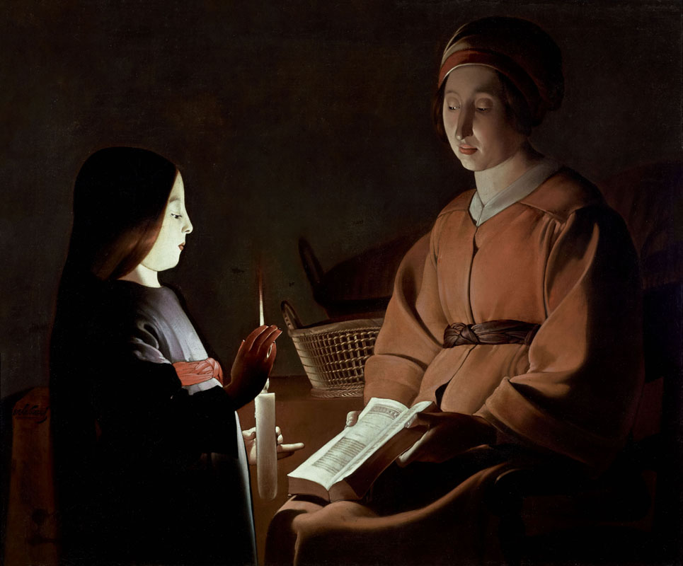 Georges de La Tour (e bottega?), L'educazione della Vergine (1650 circa; olio su tela, 83,8 x 100,3 cm; New York, The Frick Collection)
