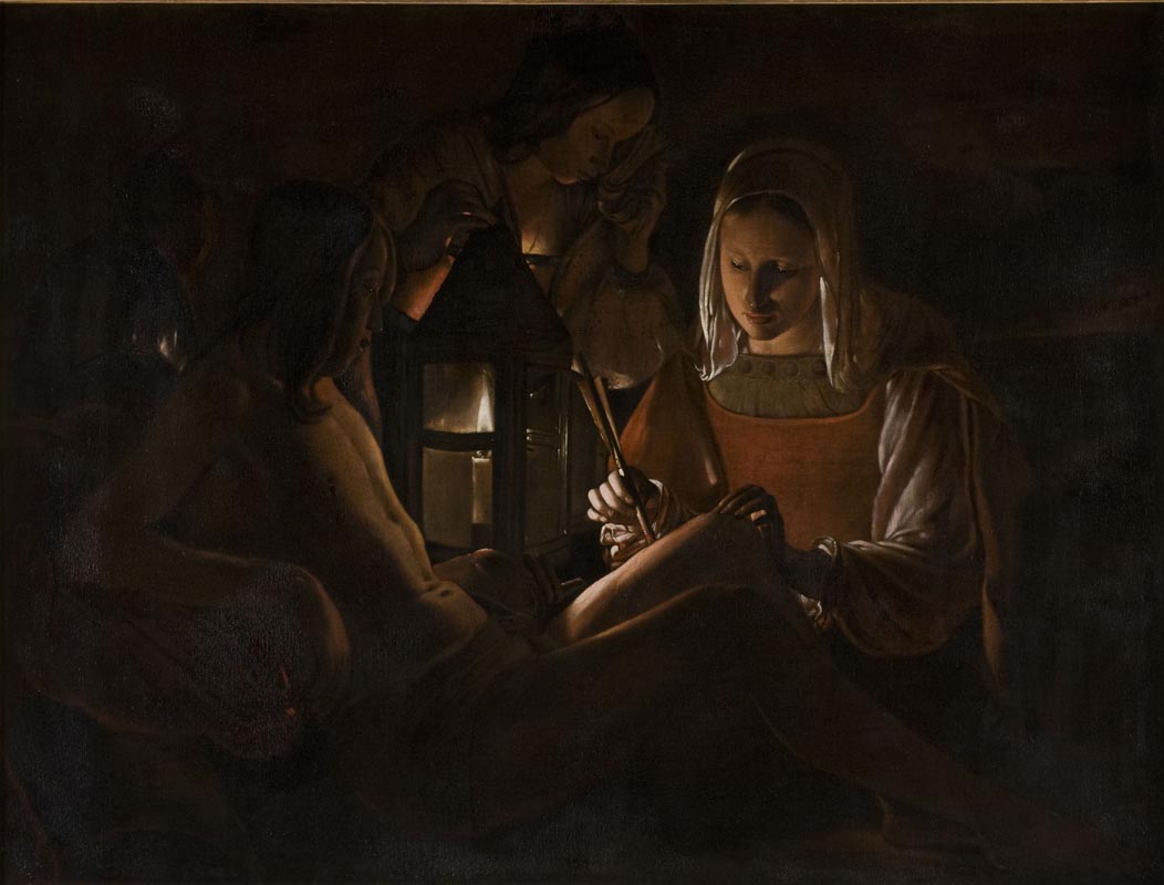 Georges de La Tour (copia da?), San Sebastiano curato da Irene (1640-1650 circa; olio su tela, 105 x 139 cm; Orléans, Musée des Beaux-Arts)
