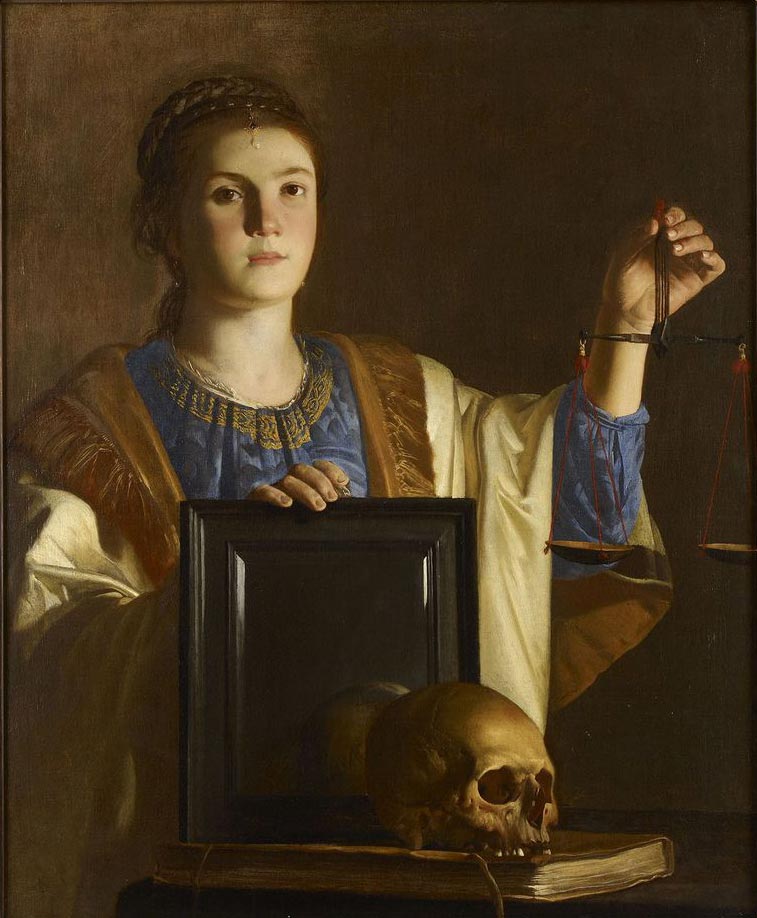 Gerrit van Honthorst, Vanitas (1618 circa; olio su tela, 104 x 84 cm; Oxford, The Ashmolean Museum)
