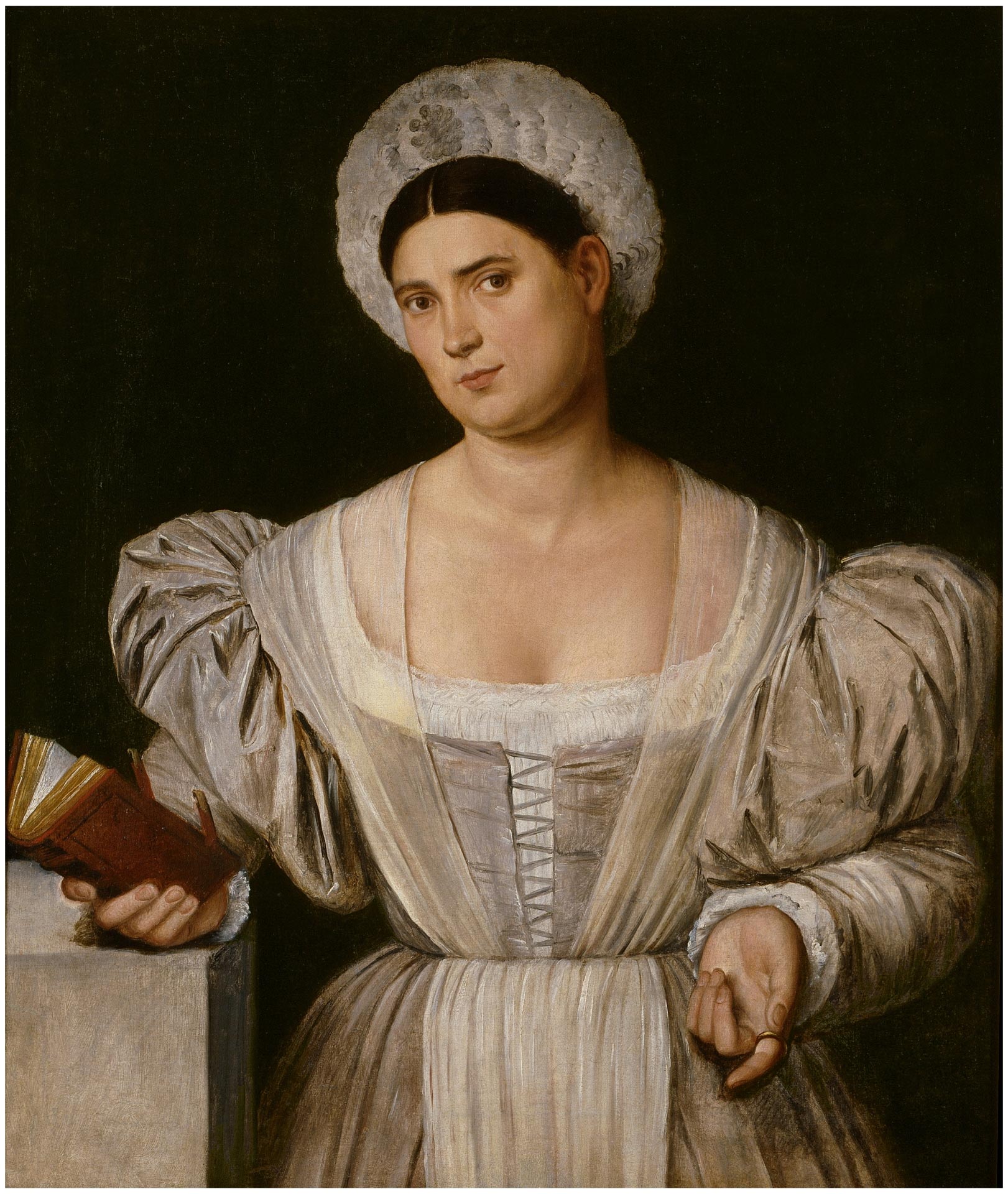 Bernardino Licinio, Ritratto di gentildonna (1525-1530 circa; olio su tela, 98 x 70 cm; Madrid, Prado)
 Bernardino Licinio, Ritratto di gentildonna (1525-1530 circa; olio su tela, 98 x 70 cm; Madrid, Prado)