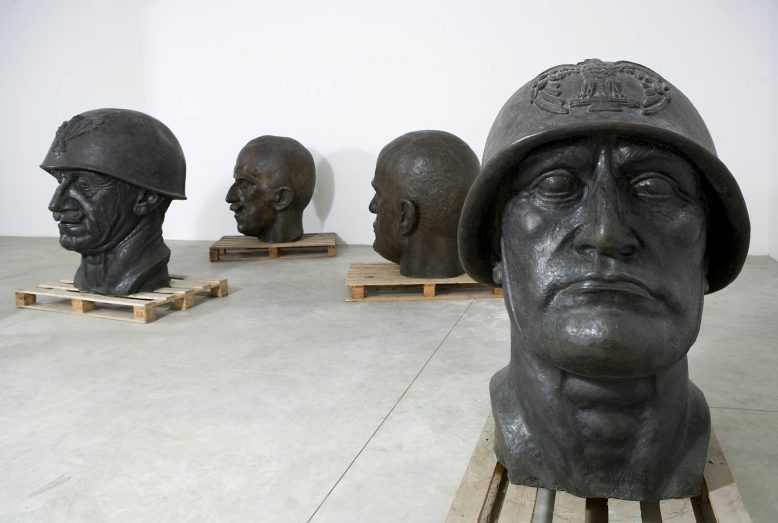 Rossella Biscotti, Le teste in oggetto (2009). Installation view, Nomas Foundation, Roma (2009). Ph. Credit Ela Bialkowska
 Rossella Biscotti, Le teste in oggetto (2009). Installation view, Nomas Foundation, Roma (2009). Ph. Credit Ela Bialkowska