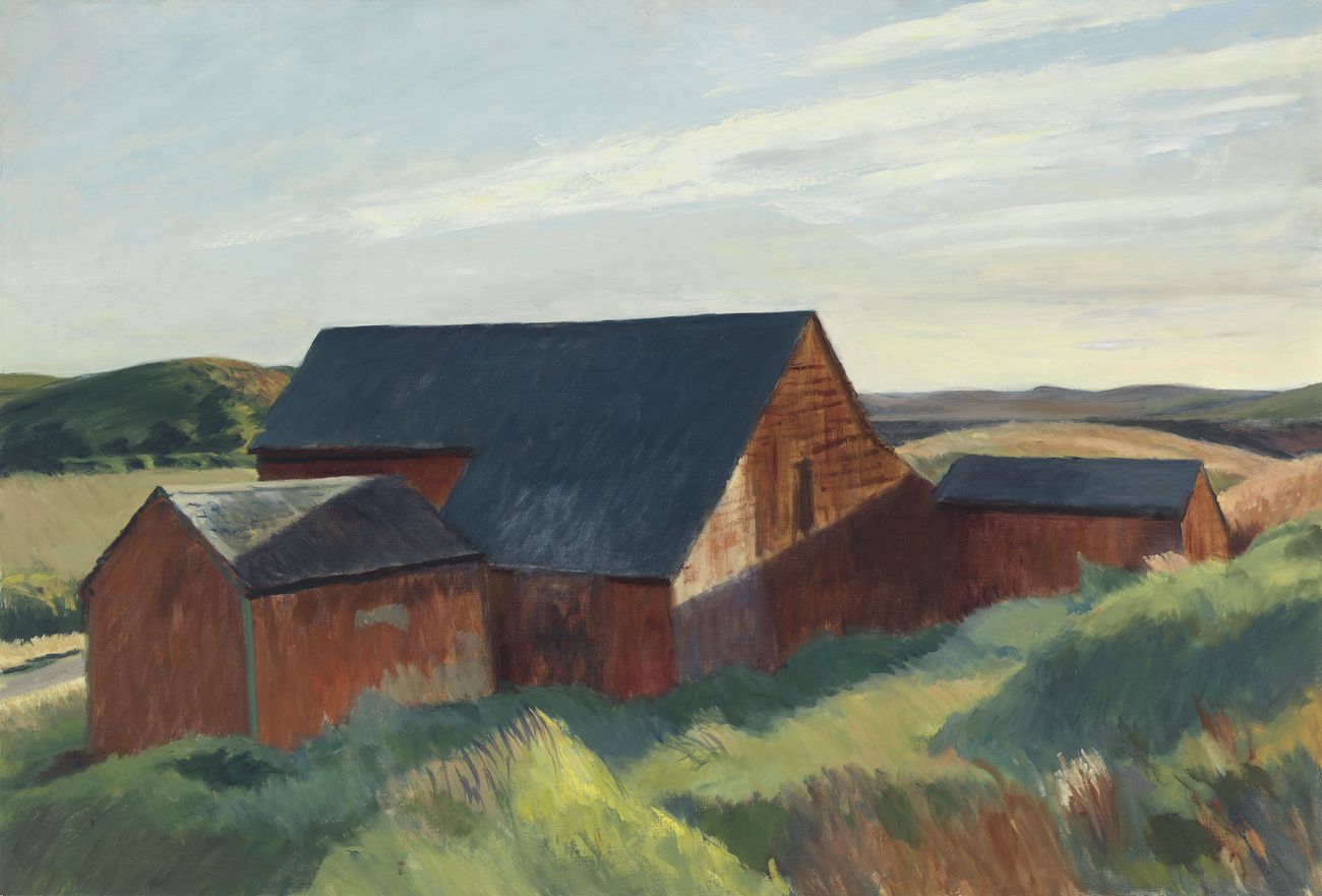 Edward Hopper, Cobb's barns, South Truro (1930-1933; olio su tela, 74 x 109,5 cm; New York, Whitney Museum of American Art)
