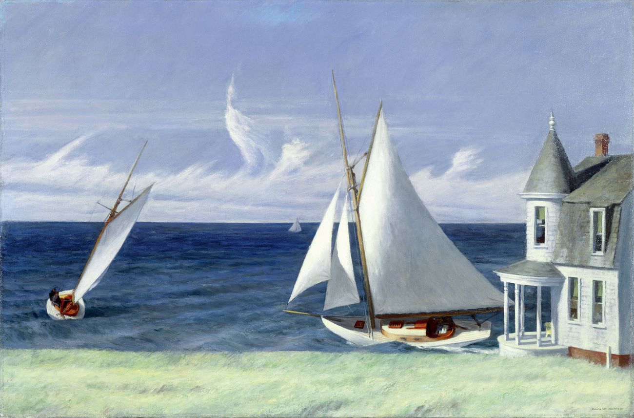Edward Hopper, Lee Shore (1941; olio su tela, 71,8 x 109,2 cm; Collezione Middleton)
