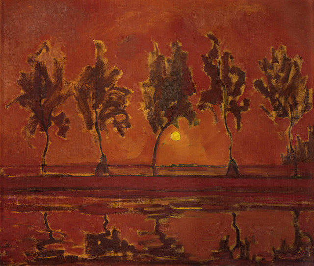 Piet Mondrian, Alberi sul Gein all'alba (1907-1908; olio su tela, 79, x 92,5 cm; L'Aia, Kunstmuseum Den Haag)
 Piet Mondrian, Alberi sul Gein all'alba (1907-1908; olio su tela, 79, x 92,5 cm; L'Aia, Kunstmuseum Den Haag)