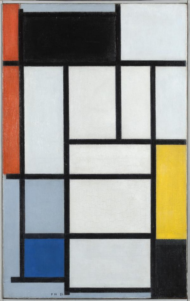 Piet Mondrian, Piet Mondrian, Composizione con rosso, nero, giallo, blu e grigio (1921; olio su tela, 80 x 50 cm; L'Aia, Kunstmuseum Den Haag)
 Piet Mondrian, Composizione con rosso, nero, giallo, blu e grigio (1921; olio su tela, 80 x 50 cm; L'Aia, Kunstmuseum Den Haag)