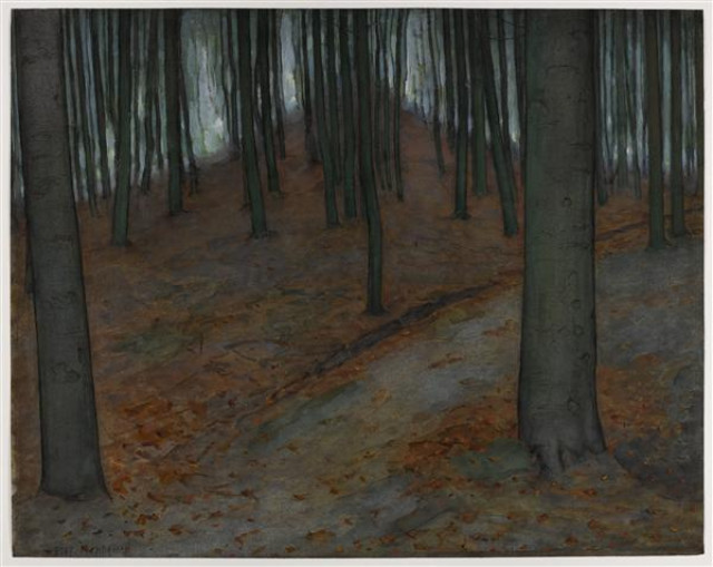 Piet Mondrian, Foresta (1899; acquerello e gouache su carta, 45,5 x 57 cm; L'Aia, Kunstmuseum Den Haag)
 Piet Mondrian, Foresta (1899; acquerello e gouache su carta, 45,5 x 57 cm; L'Aia, Kunstmuseum Den Haag)
