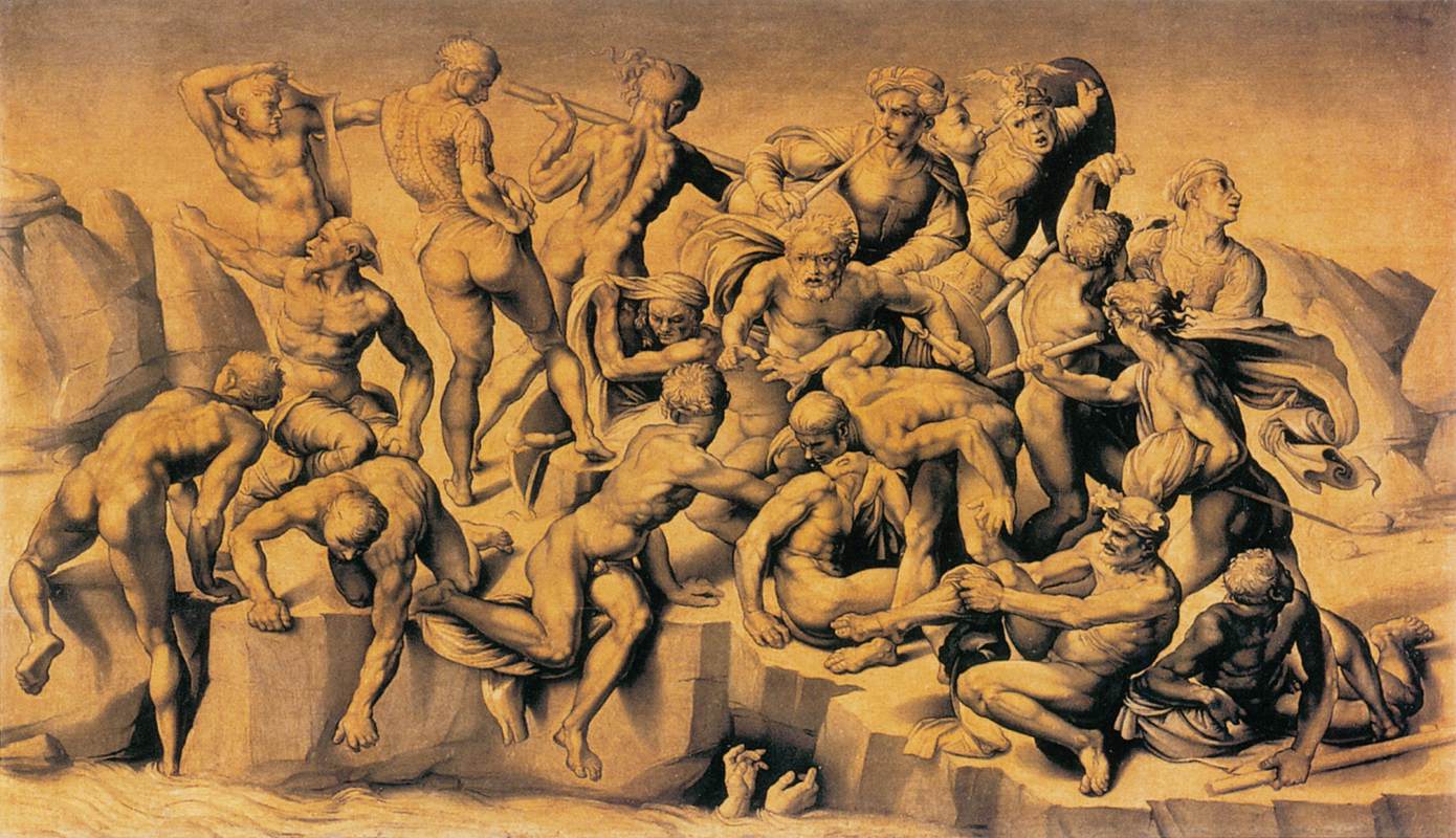 Bastiano da Sangallo, Battaglia di Cascina, copia dal cartone di Michelangelo (1505-1506; olio su tavola, 77 x 130 cm; Norfolk, Holkham Hall)
