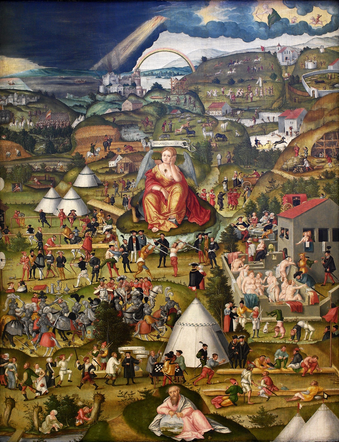 Matthias Gerung, Melancholia (1558; tecnica mista su tavola, 88 x 68 cm; Karlsruhe, Staatliche Kunsthalle)
