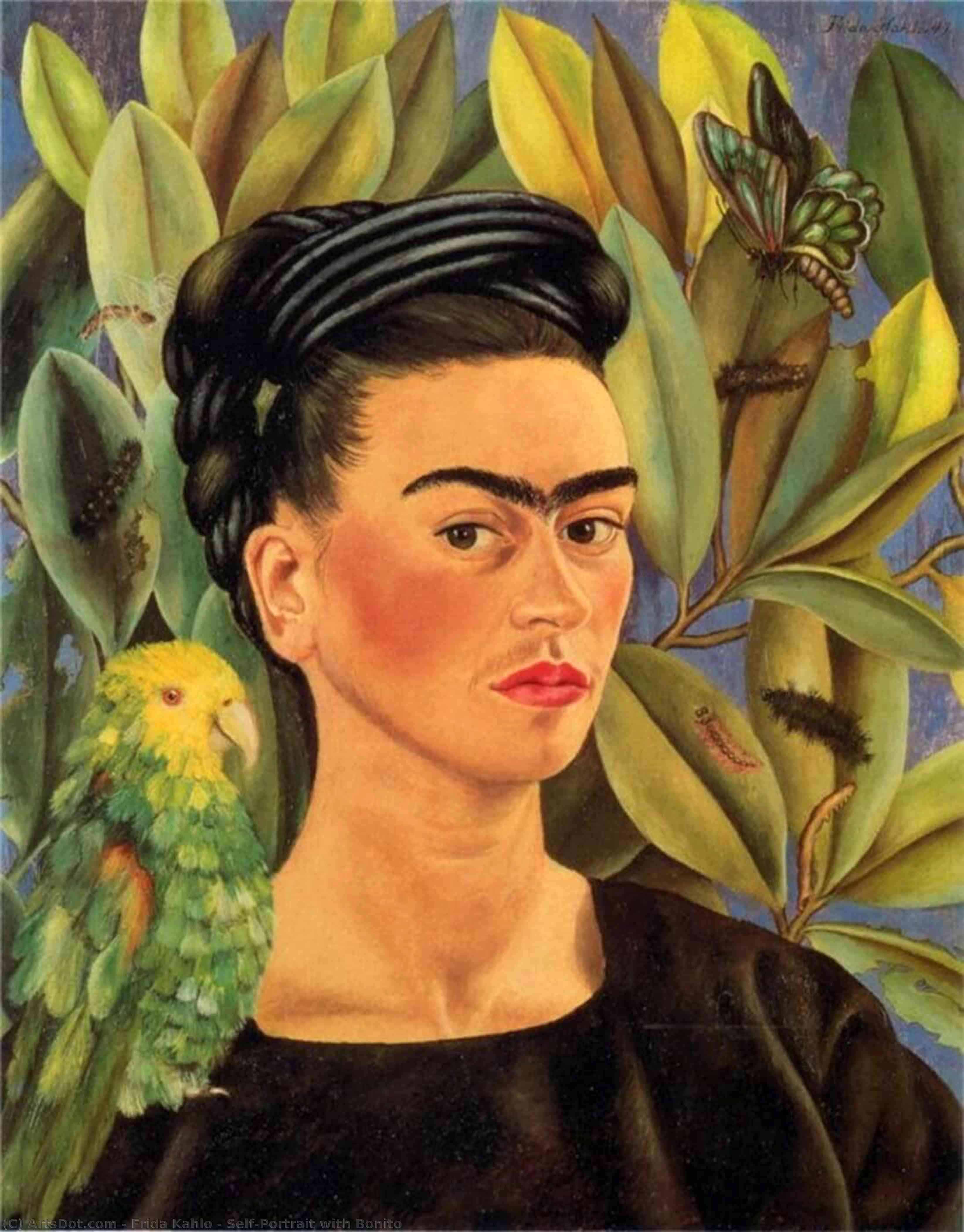 Frida Kahlo, Autoritratto con bonito (1941; olio su tela, 55 x 43,4 cm; Collezione privata). &copy; Banco de México Diego Rivera & Frida Kahlo Museums Trust
