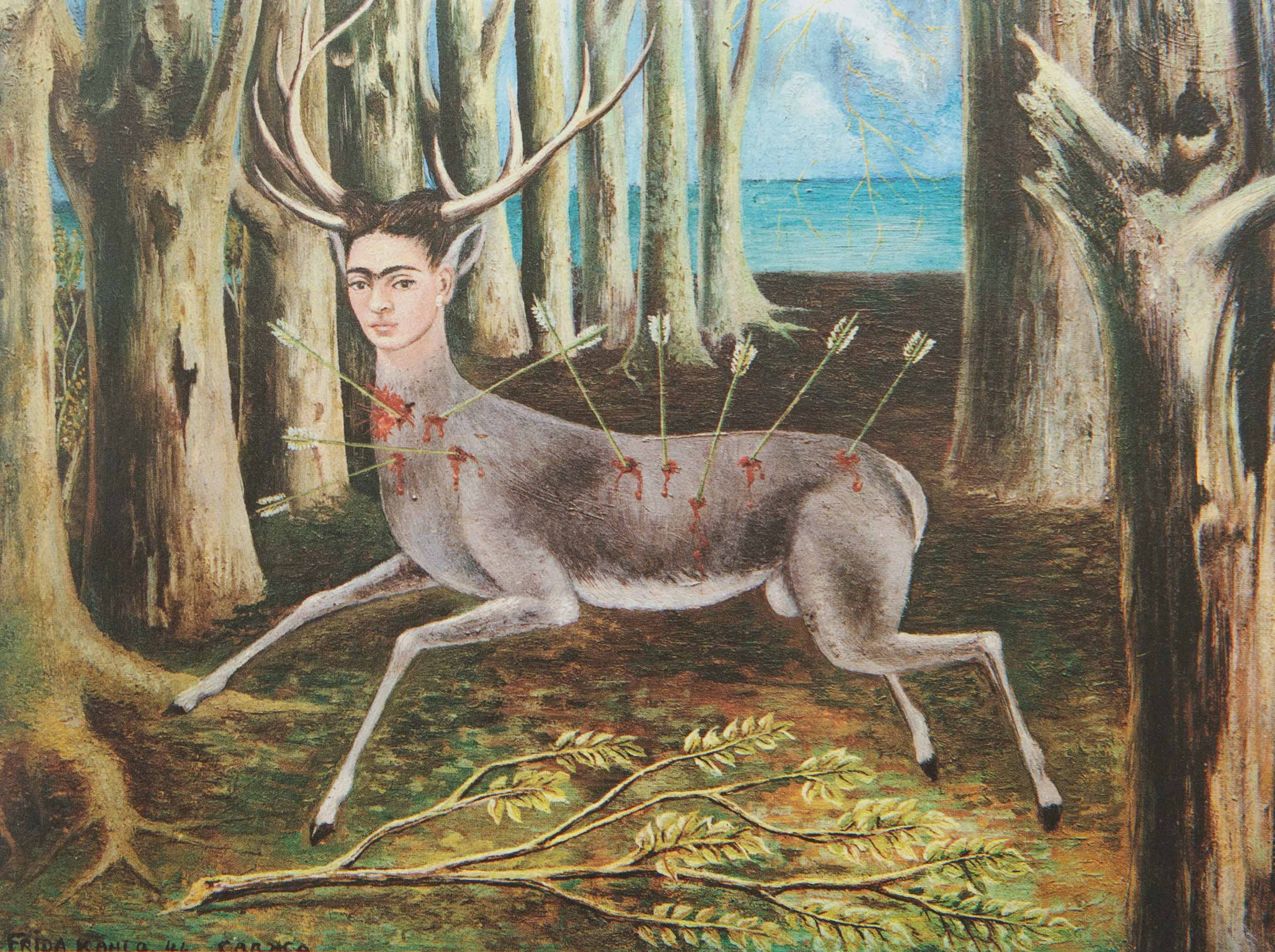 Frida Kahlo, Il cervo ferito (1946; olio su masonite, 22,4 x 30 cm; Collezione privata). &copy; Banco de México Diego Rivera & Frida Kahlo Museums Trust
