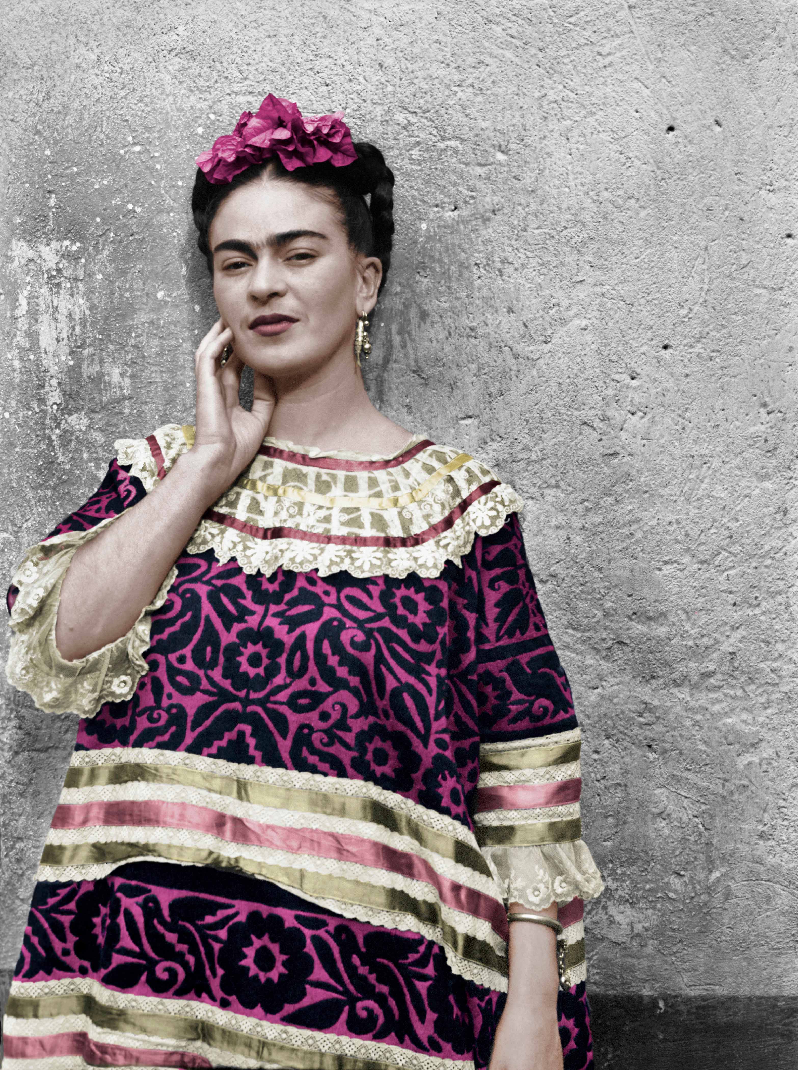 Leo Matiz, Frida Kahlo (Coyacán, 1944; fotografia a colori). &copy; Fondazione Leo Matiz
