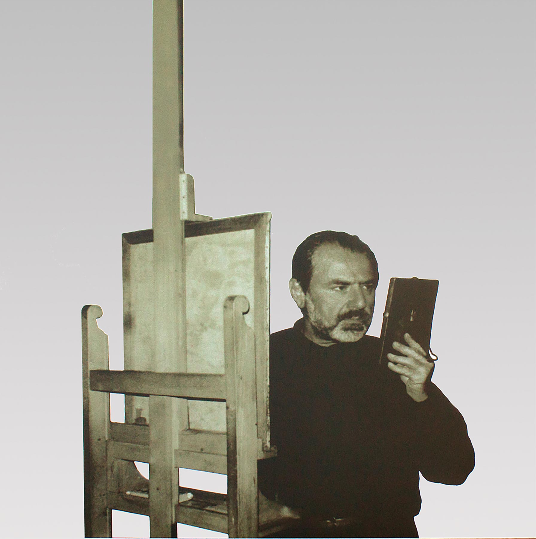 Michelangelo Pistoletto, Tra Specchio e tela (1988; serigrafia su acciaio inox lucidato a specchio, 130 x 120 cm; Rimini, PART)
