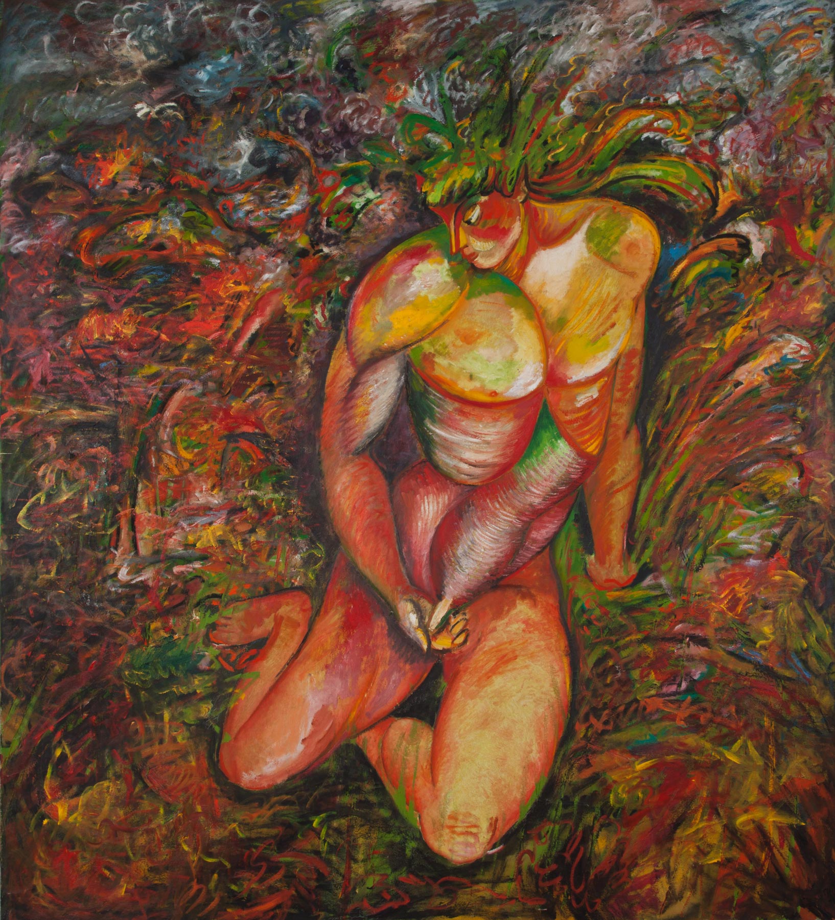 Sandro Chia, Figura Galante (1982; olio su tela, 215 x 195 cm; Rimini, PART)
