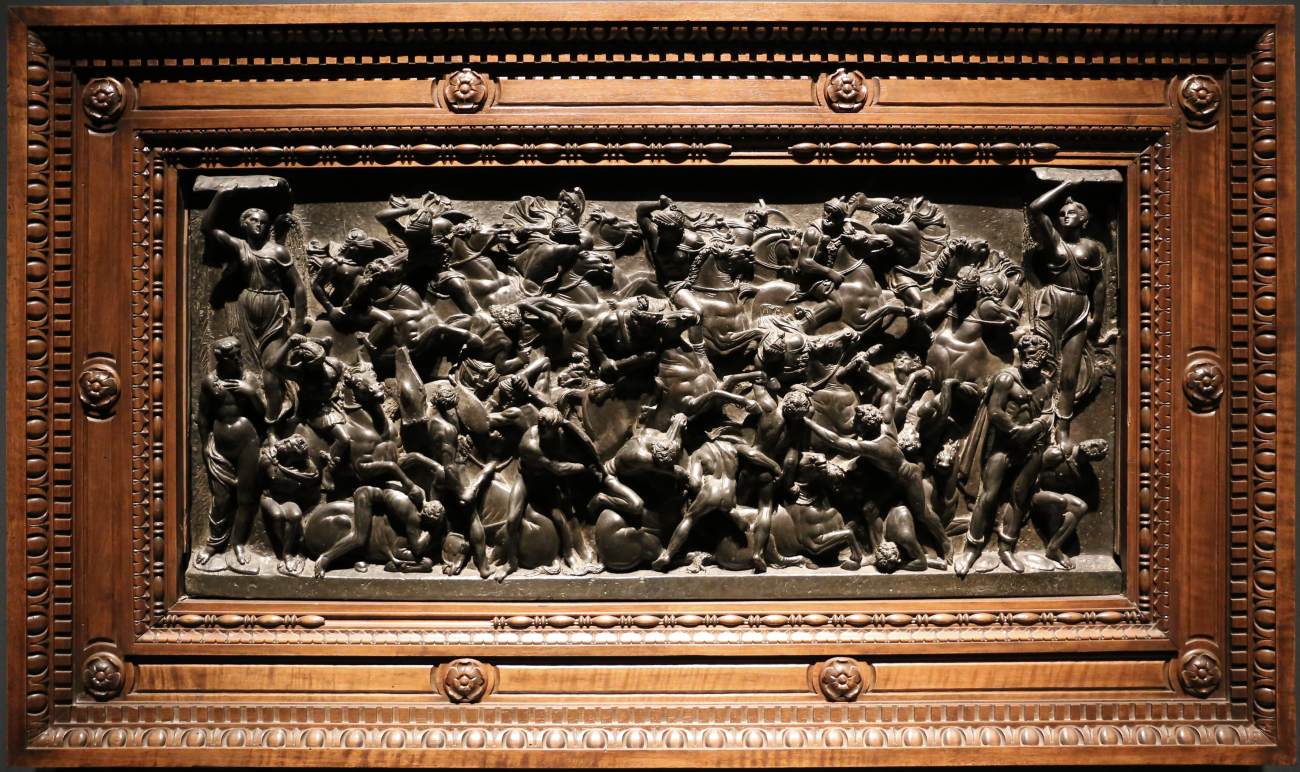 Bertoldo di Giovanni, Battaglia (1480-1485 circa; bronzo, 45 x 99 cm; Firenze, Museo Nazionale del Bargello)
