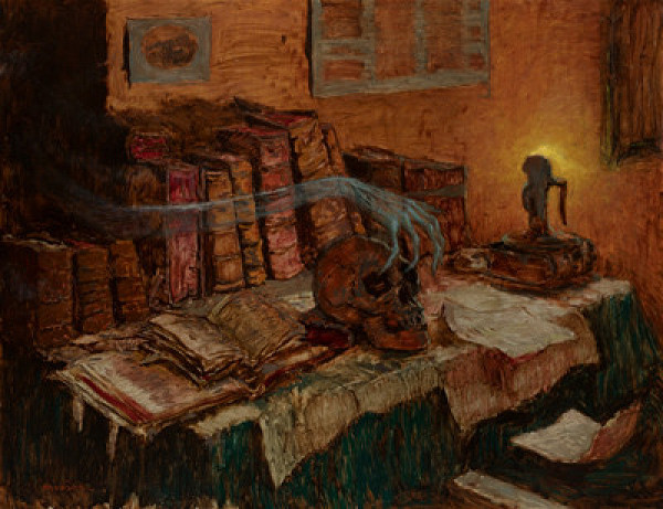 Jaroslav Panu&scaron;ka, Náv&scaron;t&ecaron;va mrtvého (Visita dei morti) (1897; olio su tela, 95,5 x 125 cm; Praga, Národní Galerie)
