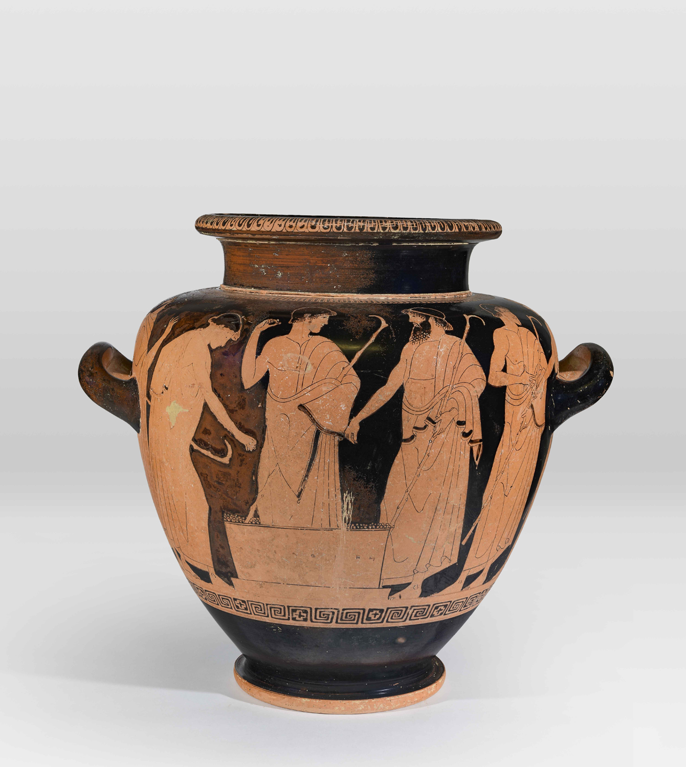 Stamnos (vaso da simposio) ateniese a figure rosse (470-460 a.C.; Firenze, Museo Archeologico Nazionale)
