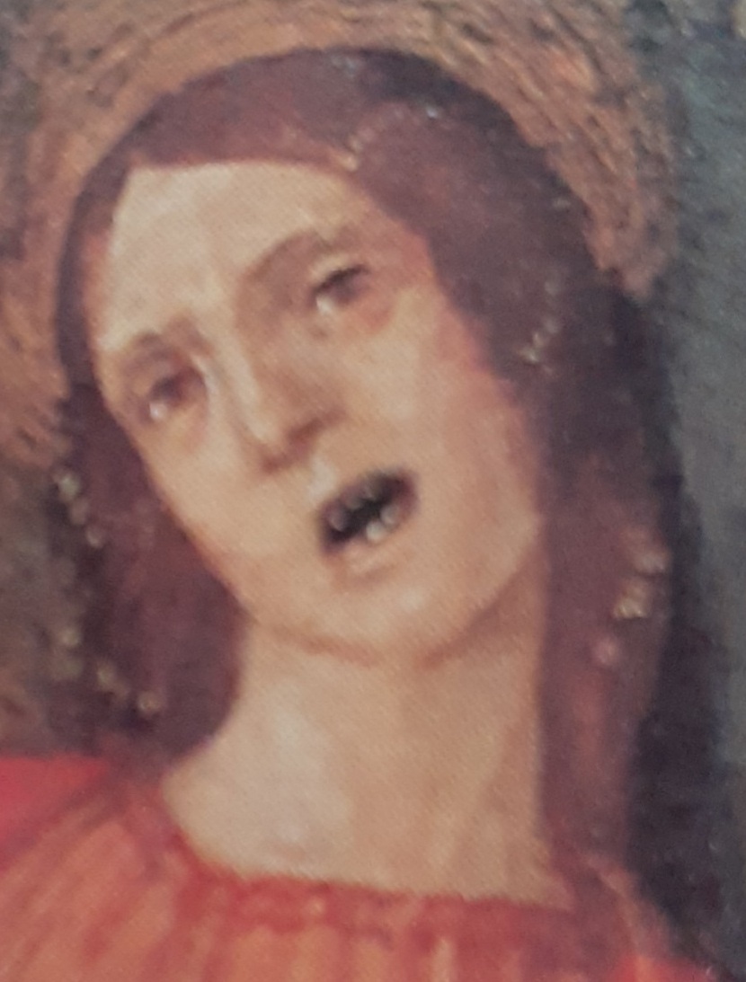 Francesco Bianchi Ferrari, Crocefissione, dettaglio (olio su tavola, 42 x 27 cm; Cremona, Pinacoteca Civica)
