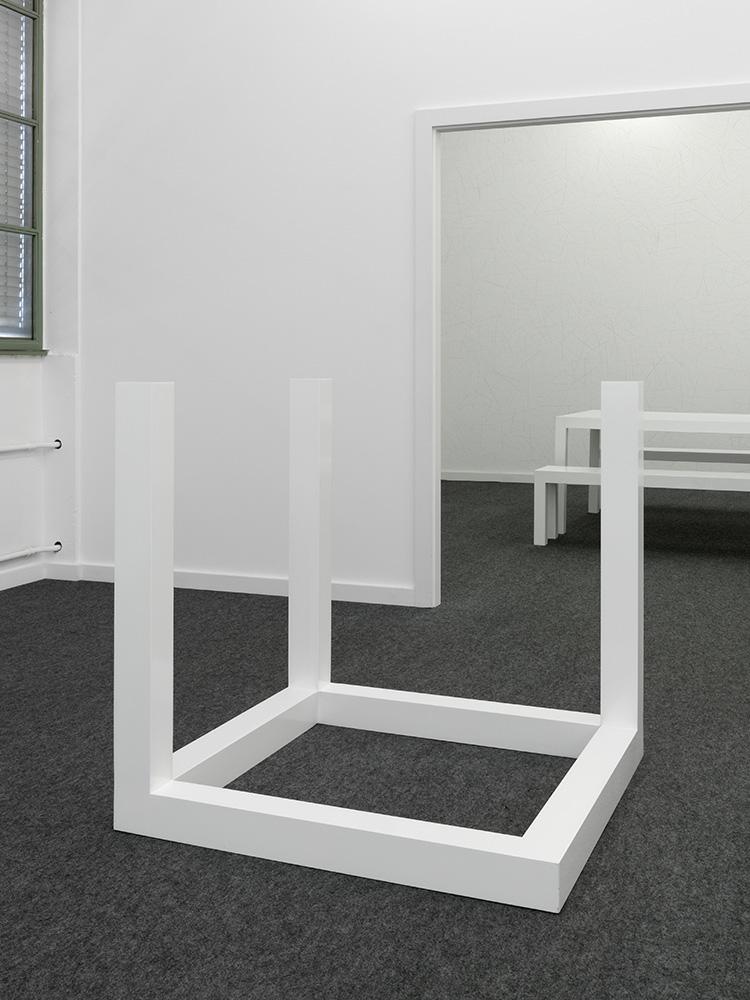 Sol LeWitt, Incomplete Open Cube. Seven Part Variation nÂ° 1 (7-1) (1973-1974; alluminio laccato, 105 x 105 x 105 cm; Ginevra, MAMCO)
