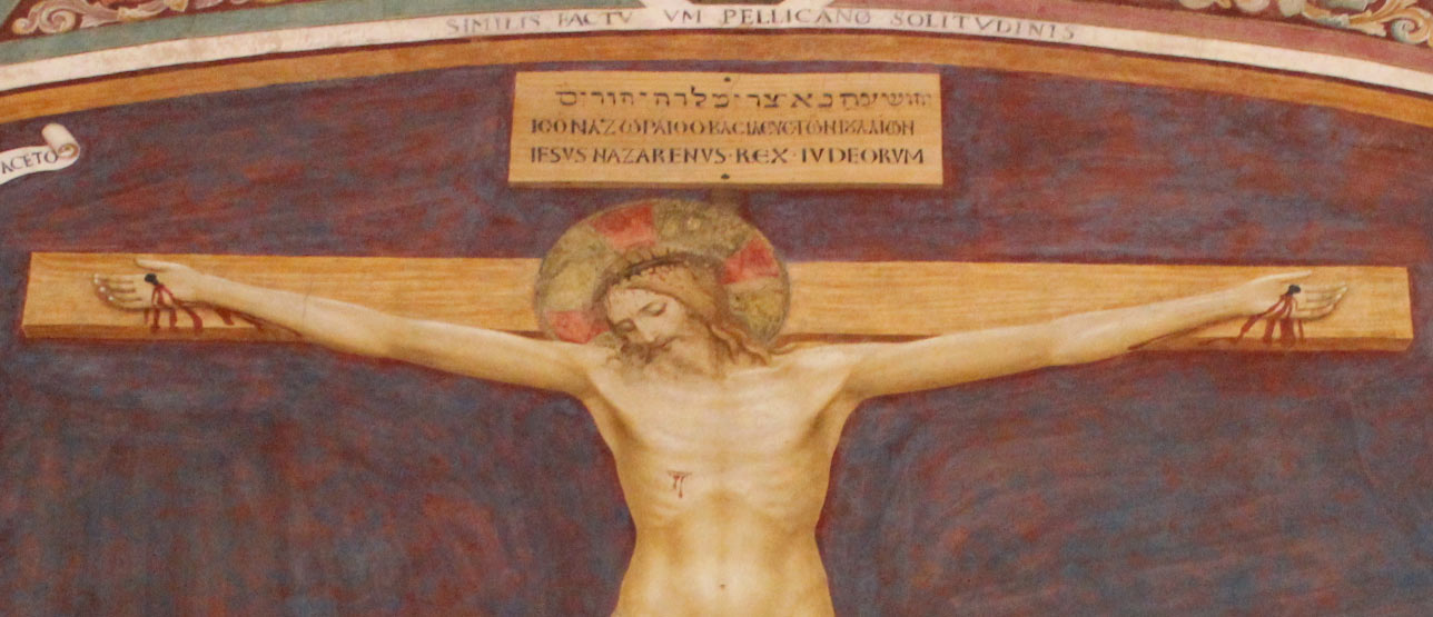 Il Titulus Crucis nella Crocifissione con santi del Beato Angelico
