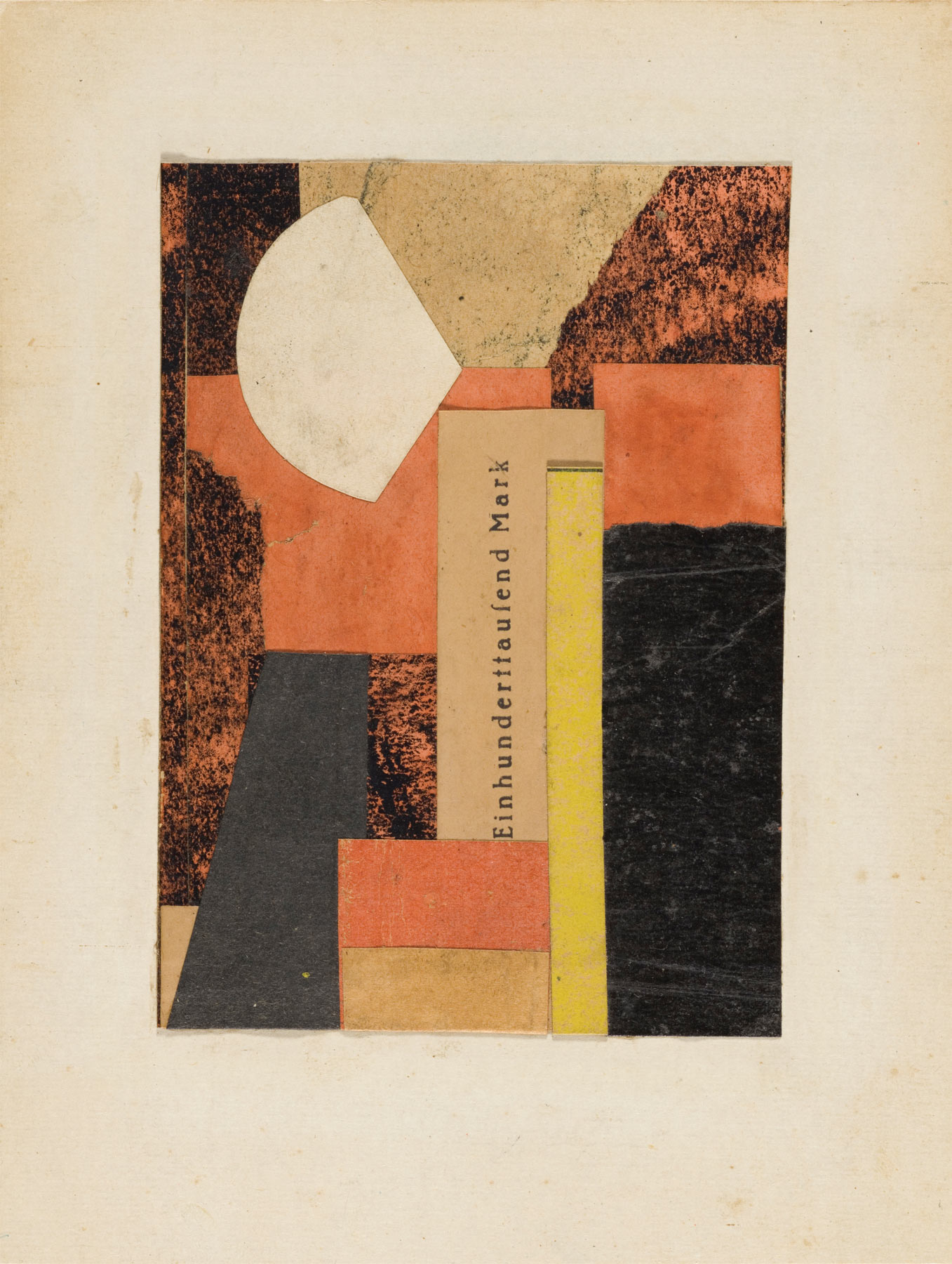Kurt Schwitters, Untitled (One Hundred Thousand Marks) (1925 circa; collage su carta, 12 x 9 cm; Los Angeles, Los Angeles County Museum of Art)
