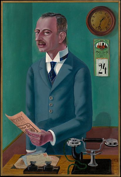Otto Dix, Ritratto di Max Roesberg (1922; olio su tela, 94 x 63,5 cm; New York, The Metropolitan Museum)
