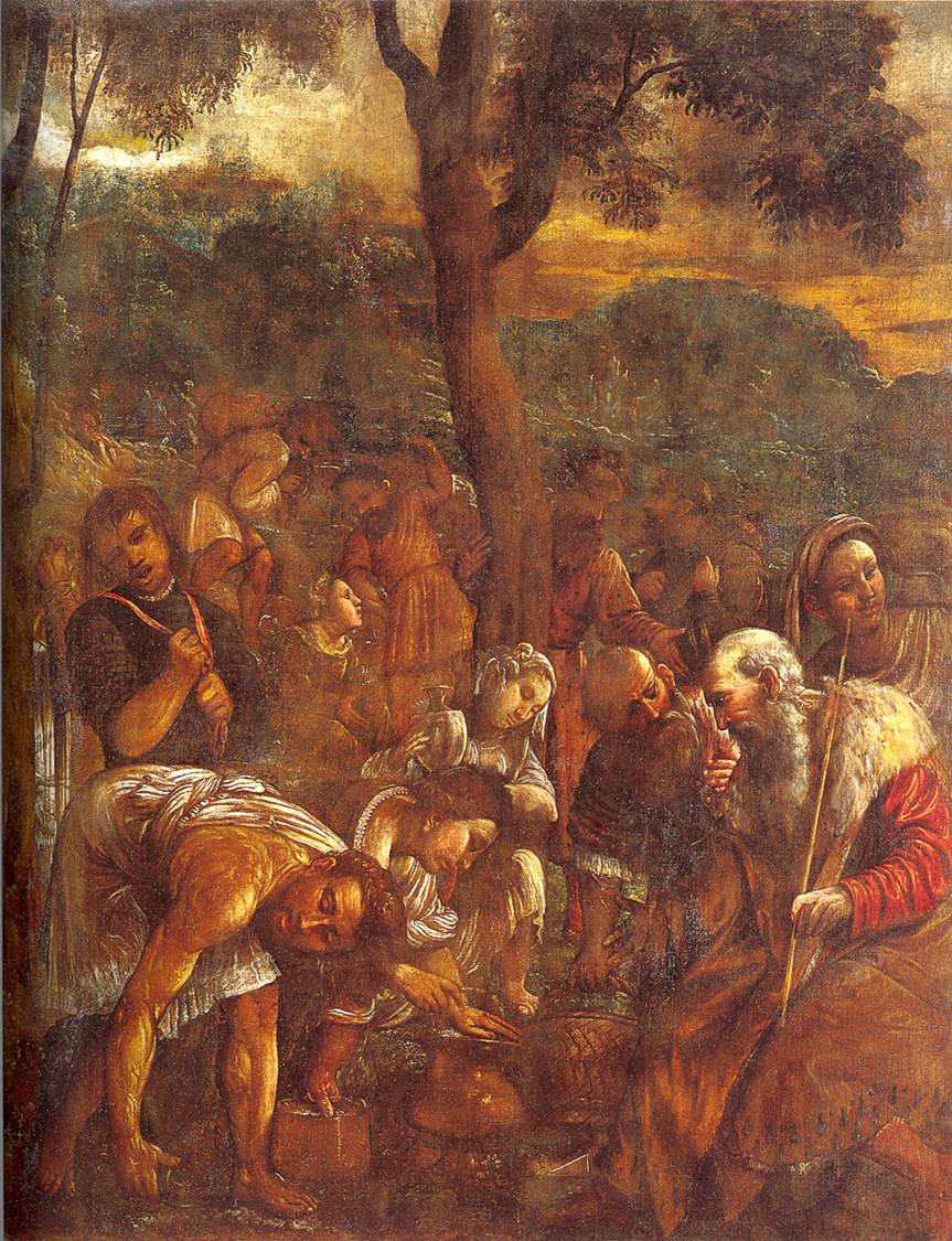 Romanino, La raccolta della manna (1555 circa; tecnica mista su tela; Brescia, Duomo Vecchio)
 Romanino, La raccolta della manna (1555 circa; tecnica mista su tela; Brescia, Duomo Vecchio)