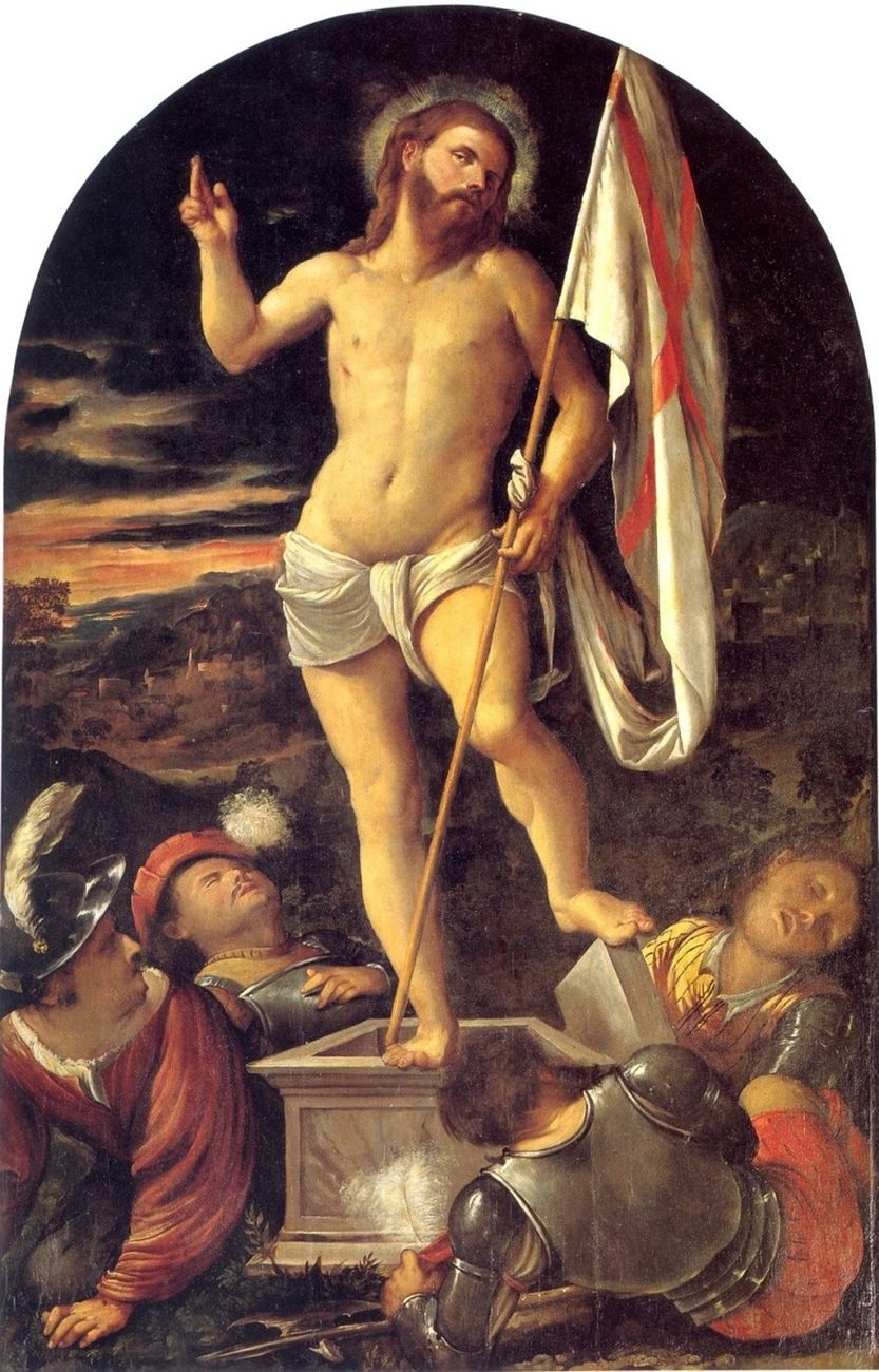 Romanino, Resurrezione (1526 circa; olio su tavola, 236,4 x 125,6 cm; Capriolo, San Giorgio)
 Romanino, Resurrezione (1526 circa; olio su tavola, 236,4 x 125,6 cm; Capriolo, San Giorgio)